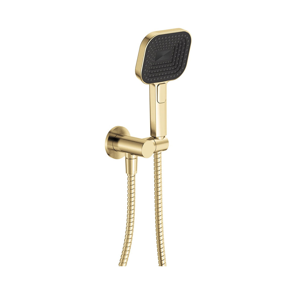 Kuro Hand Shower, Round Plate, Soft Square Head in Urban Brass