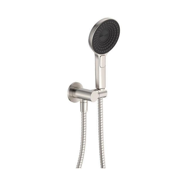 Kuro Hand Shower, Round Plate, Round Head in Brushed Nickel