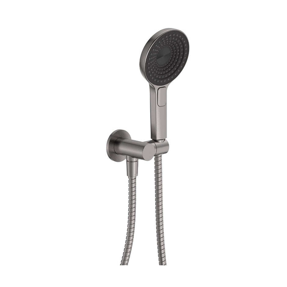 Kuro Hand Shower, Round Plate, Round Head in Gun Metal