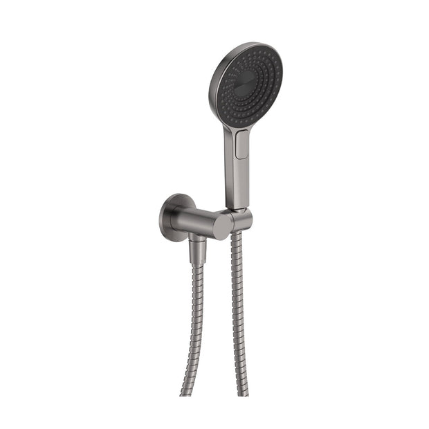 Kuro Hand Shower, Round Plate, Round Head in Gun Metal