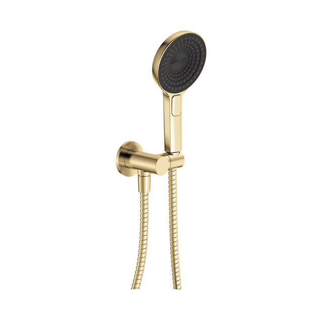 Kuro Hand Shower, Round Plate, Round Head in Urban Brass