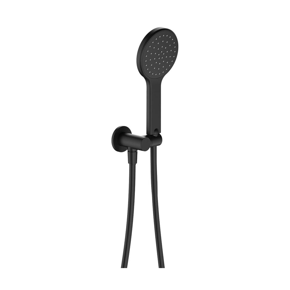 Kaya Hand Shower, Round Plate in Matte Black