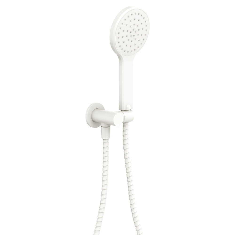 Kaya Hand Shower, Round Plate in Matte White