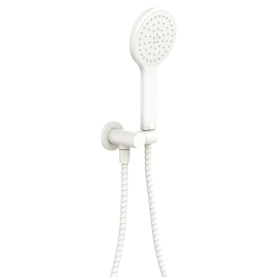 Kaya Hand Shower, Round Plate in Matte White