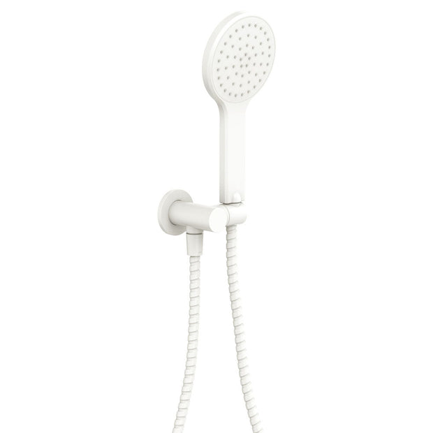 Kaya Hand Shower, Round Plate in Matte White