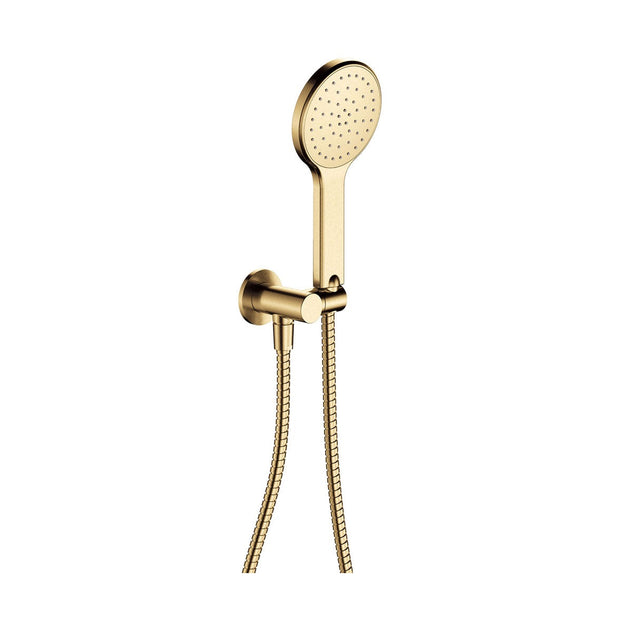 Kaya Hand Shower, Round Plate in Urban Brass