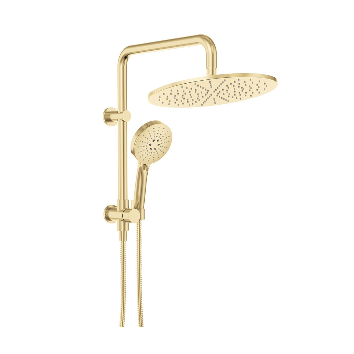 Empire Slim Twin Half-Rail Shower in Urban Brass