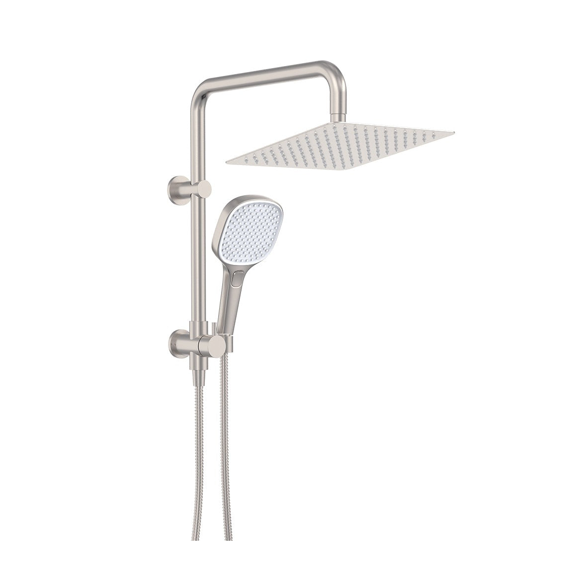 Koko Twin Half-Rail Shower in Brushed Nickel