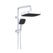 Kuro Twin Half-Rail Shower, Soft Square Head in Chrome