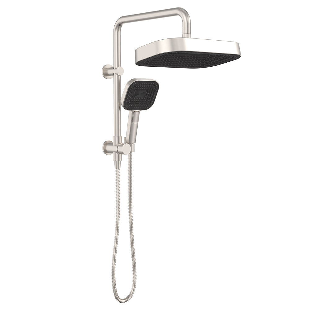 Kuro Twin Half-Rail Shower, Soft Square Head
