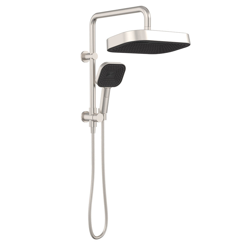 Kuro Twin Half-Rail Shower, Soft Square Head