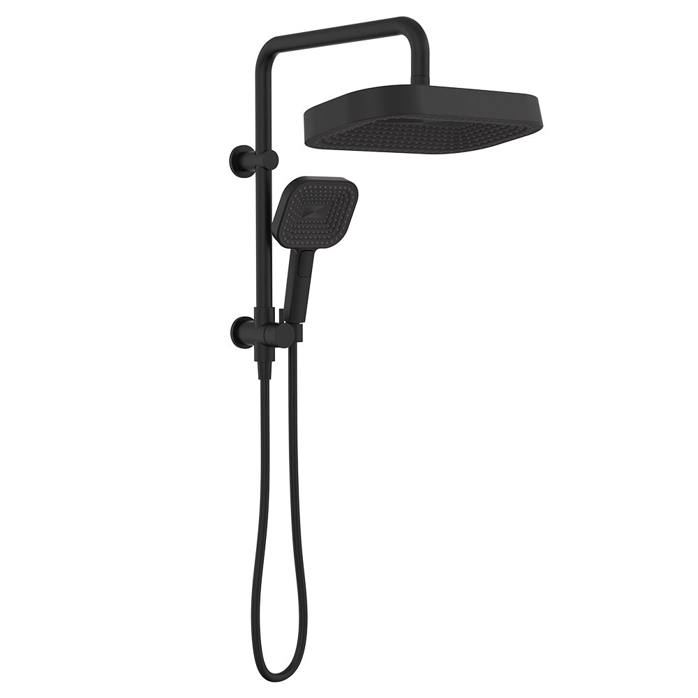 Kuro Twin Half-Rail Shower, Soft Square Head