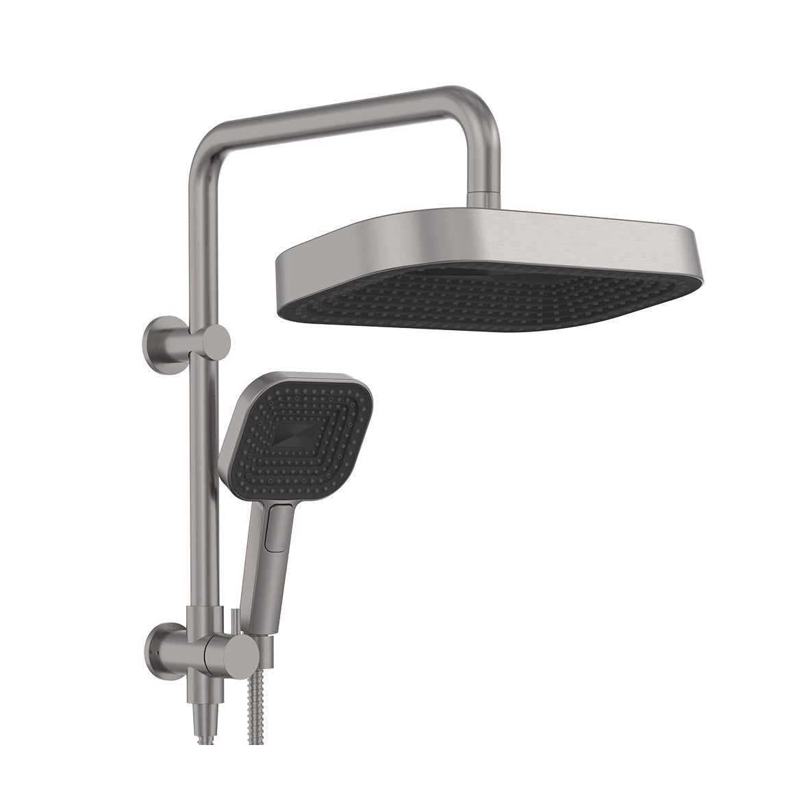 Kuro Twin Half-Rail Shower, Soft Square Head