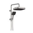 Kuro Twin Half-Rail Shower, Soft Square Head in Gun Metal