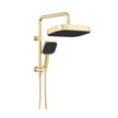 Kuro Twin Half-Rail Shower, Soft Square Head in Urban Brass