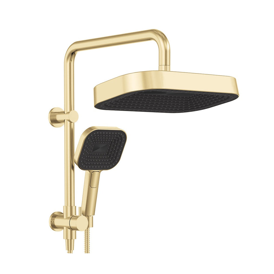 Kuro Twin Half-Rail Shower, Soft Square Head