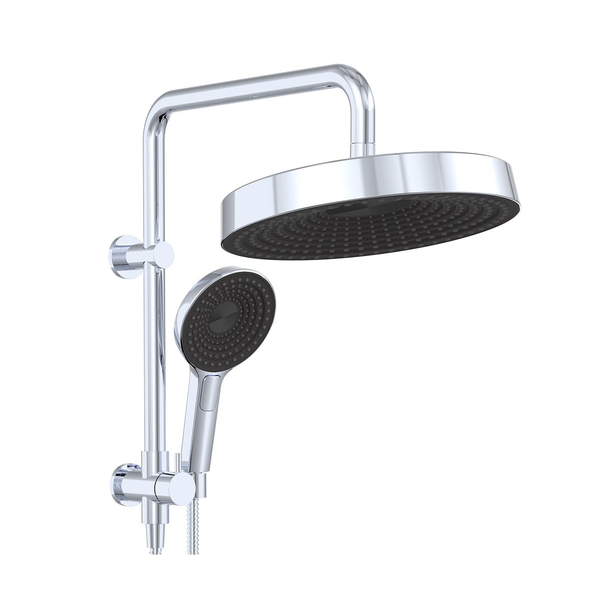 Kuro Twin Half-Rail Shower, Round Head