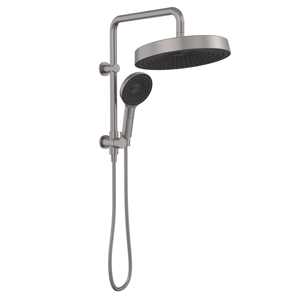 Kuro Twin Half-Rail Shower, Round Head