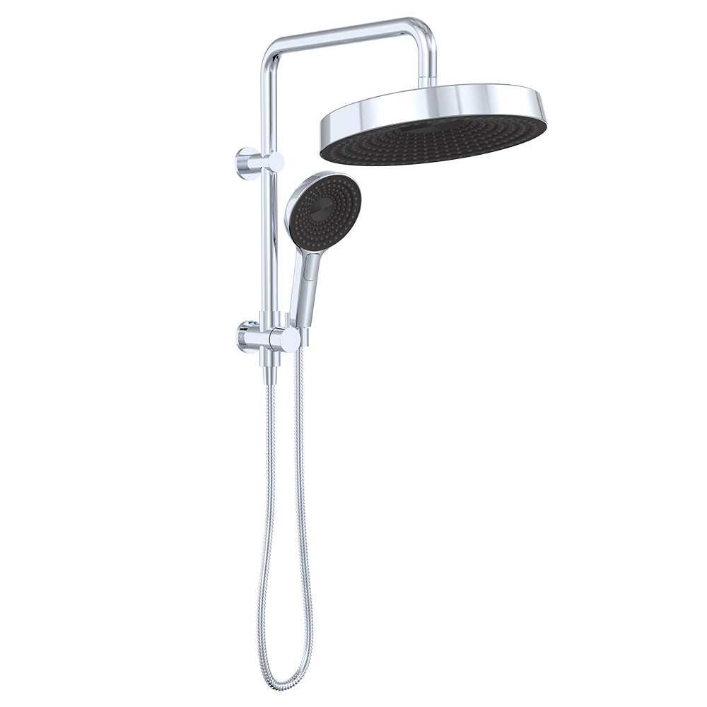 Kuro Twin Half-Rail Shower, Round Head