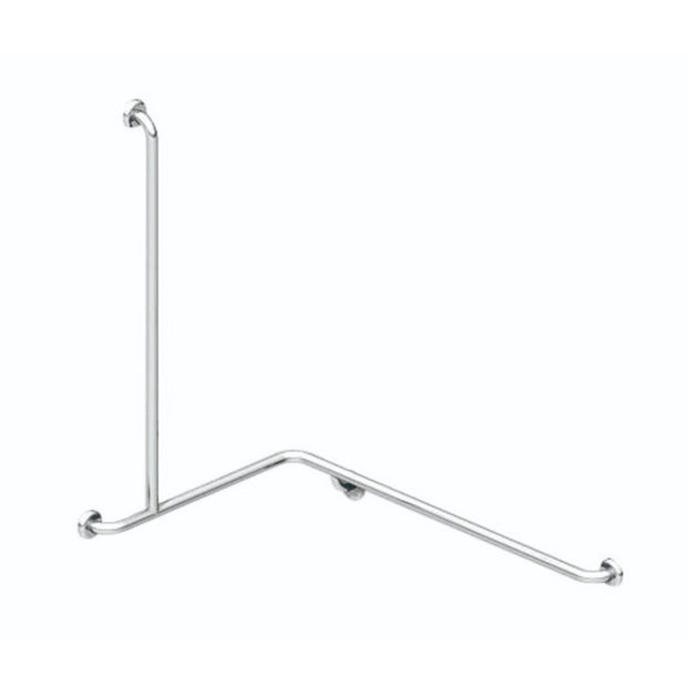Zenmo Mobi Care L Shape Shower Grab Rail with Extension Left Hand in Stainless Steel
