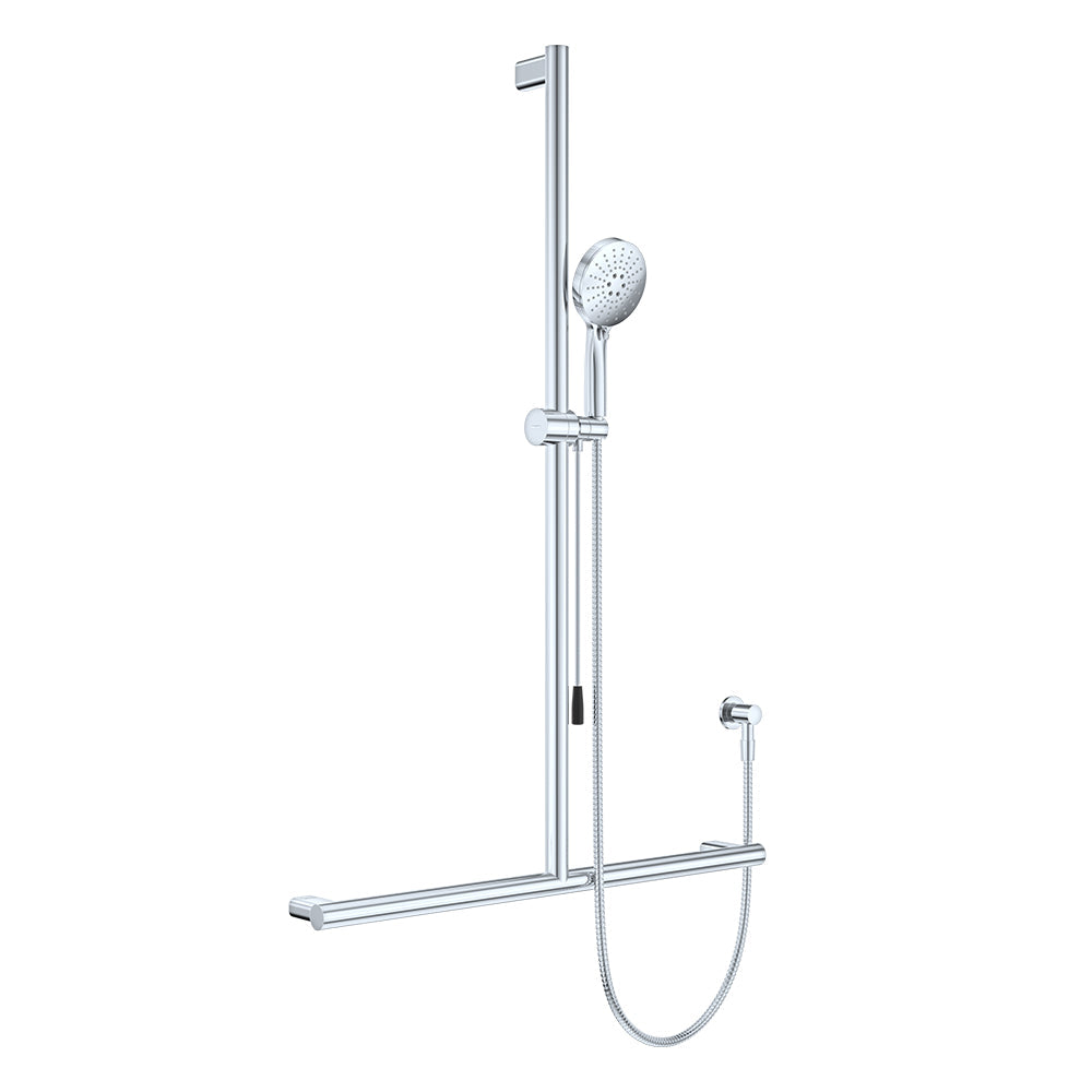 Care Inverted T Rail Shower with Push/Pull Slider in Chrome