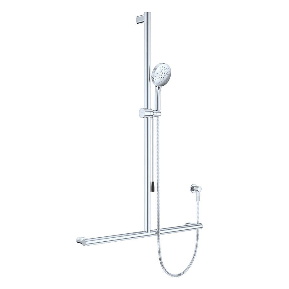 Care Inverted T Rail Shower with Push/Pull Slider in Chrome