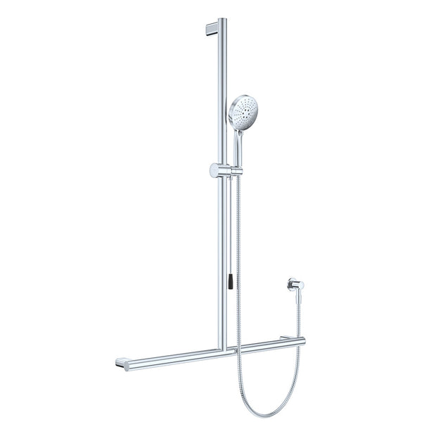 Care Inverted T Rail Shower with Push/Pull Slider in Chrome
