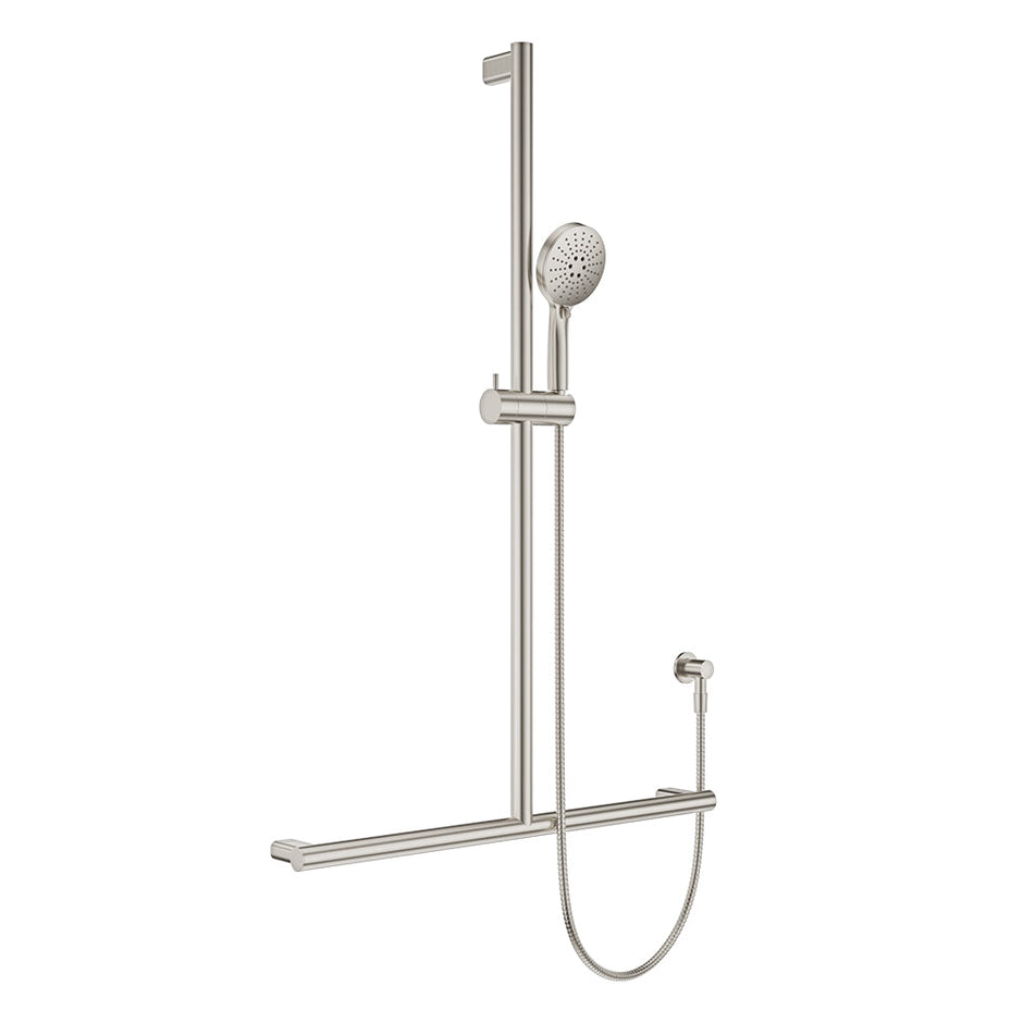Care Inverted T Rail Shower in Brushed Nickel