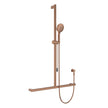 Care Inverted T Rail Shower with Push/Pull Slider in Brushed Copper