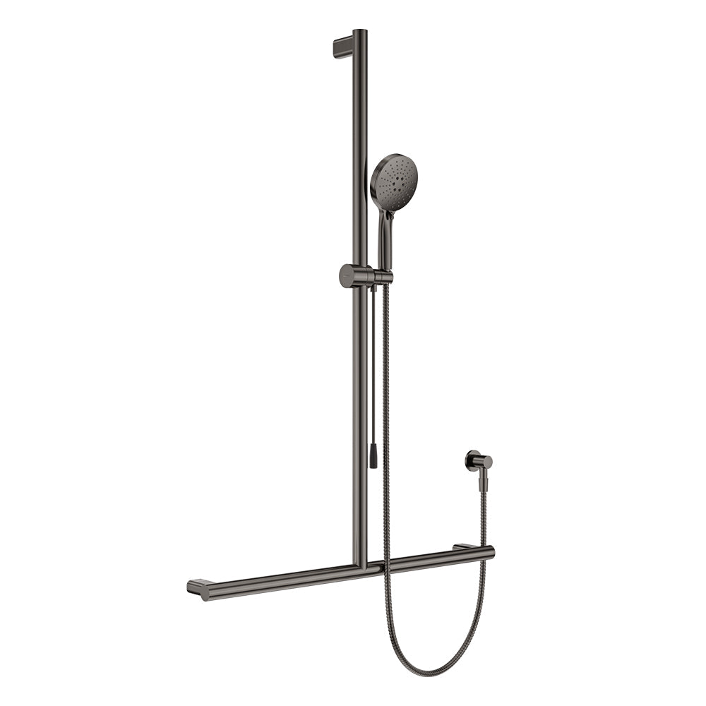 Care Inverted T Rail Shower with Push/Pull Slider in Gun Metal
