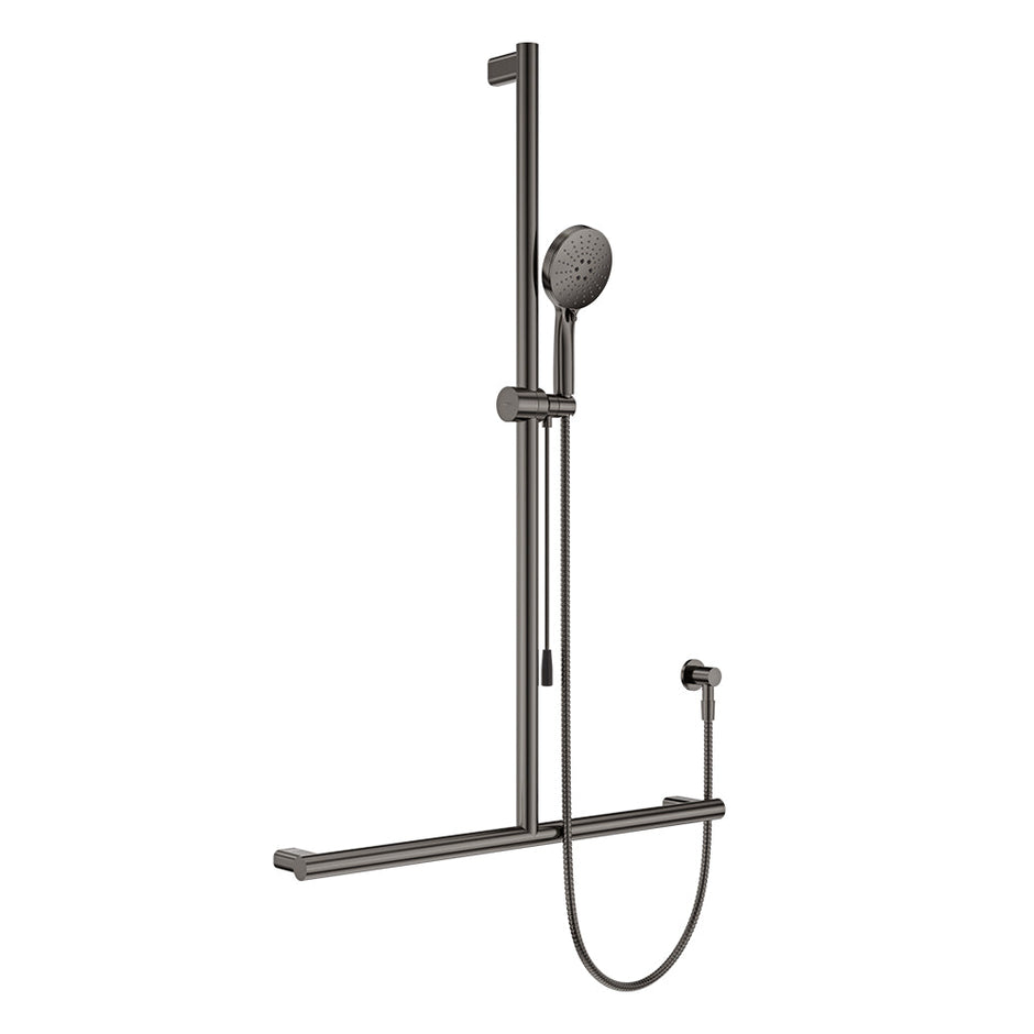 Care Inverted T Rail Shower with Push/Pull Slider in Gun Metal