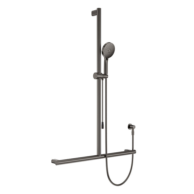 Care Inverted T Rail Shower with Push/Pull Slider in Gun Metal
