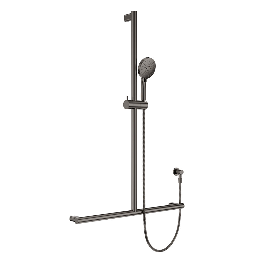 Care Inverted T Rail Shower in Gun Metal