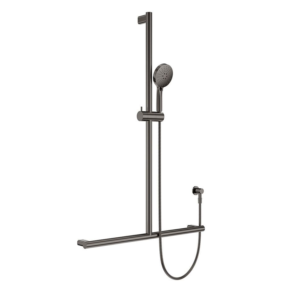Care Inverted T Rail Shower in Gun Metal