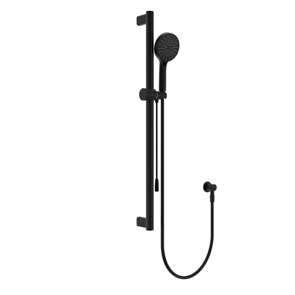 Care Rail Shower with Push/Pull Slider in Matte Black