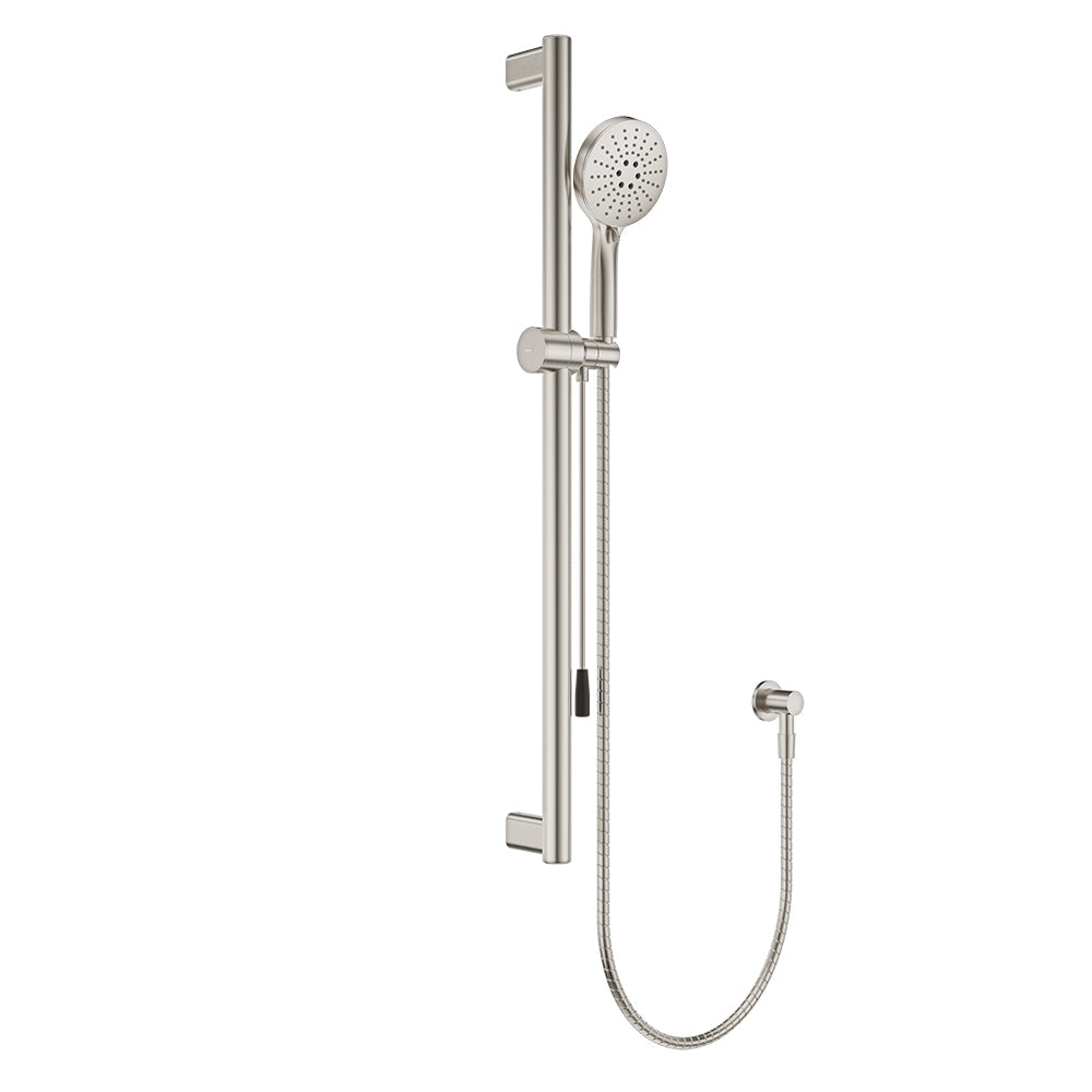 Care Rail Shower with Push/Pull Slider in Brushed Nickel