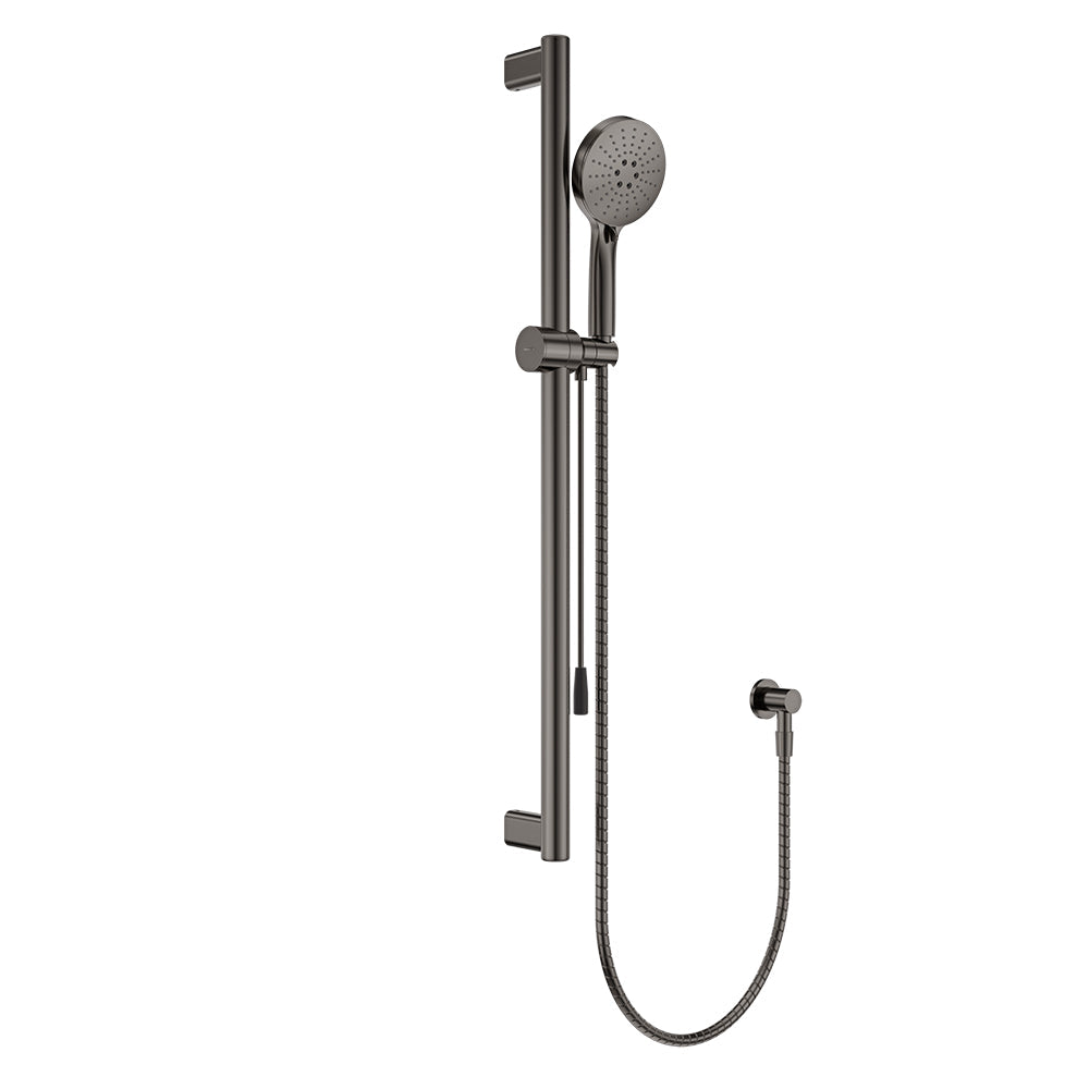 Care Rail Shower with Push/Pull Slider in Gun Metal