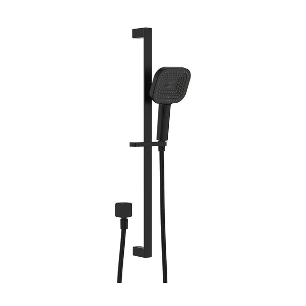 Kuro Rail Shower Soft Square Head in Matte Black