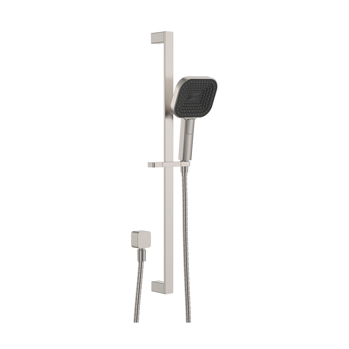 Kuro Rail Shower Soft Square Head in Brushed Nickel