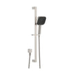 Kuro Rail Shower Soft Square Head in Brushed Nickel