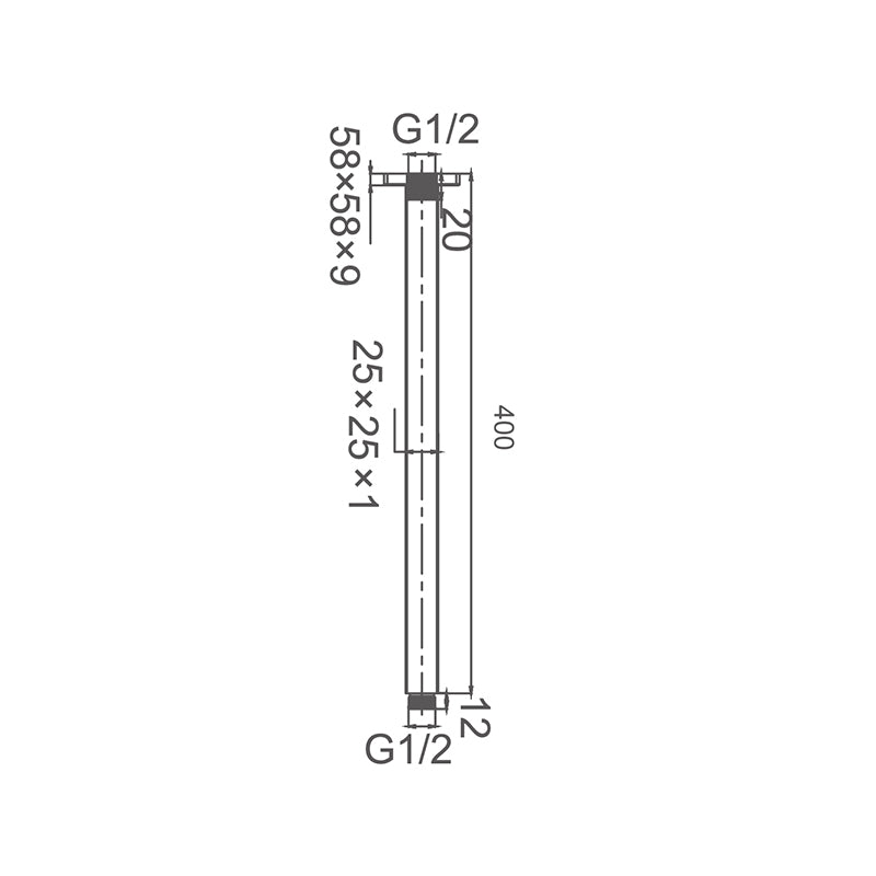 Zenmo Doccia Ceiling Dropper 400mm Long