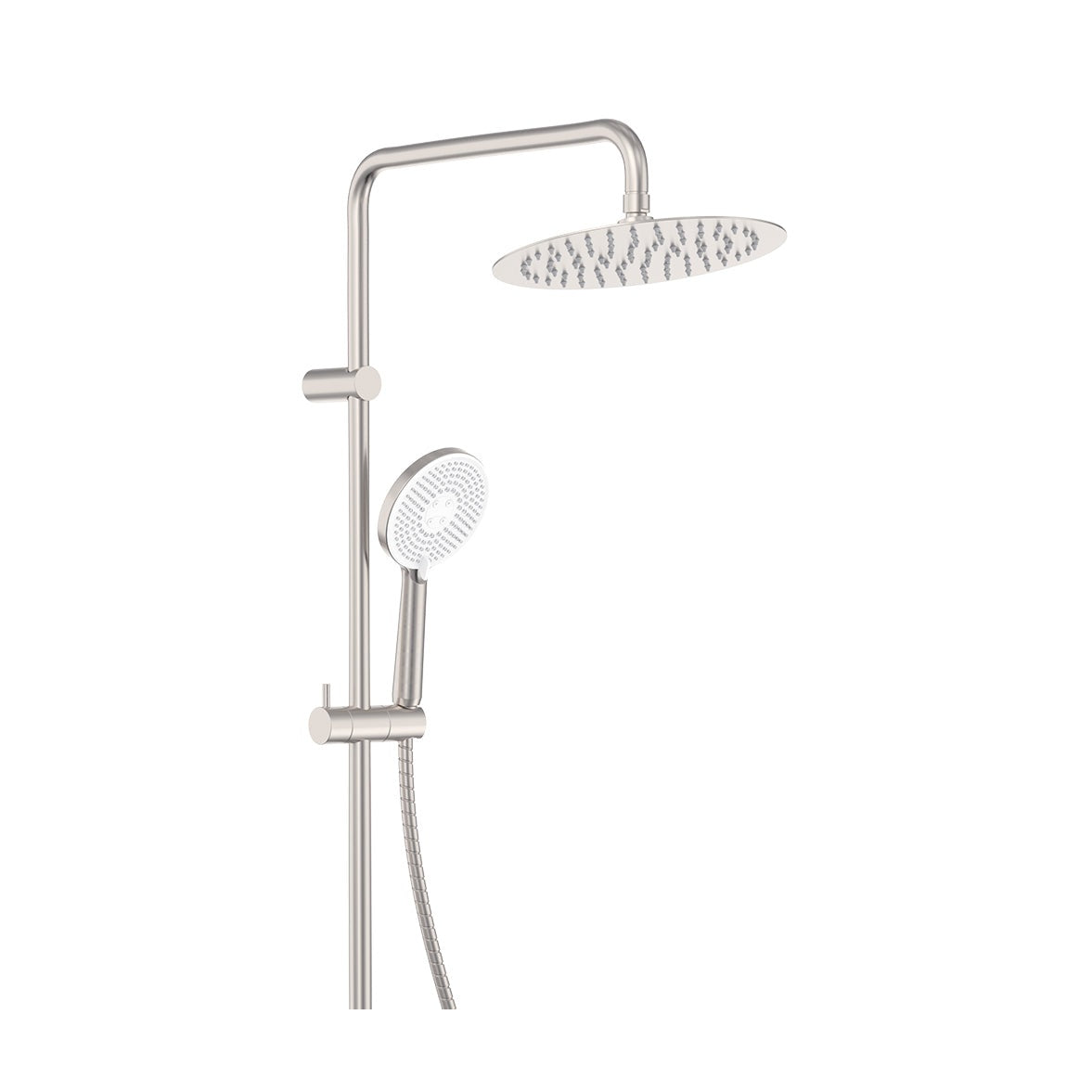 Kaya Retrofit Twin Shower in Brushed Nickel
