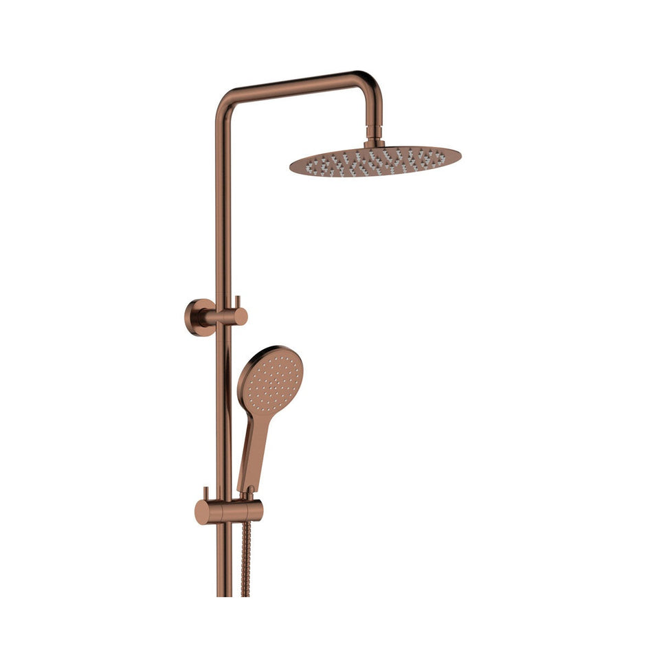 Kaya Twin Shower in Brushed Copper