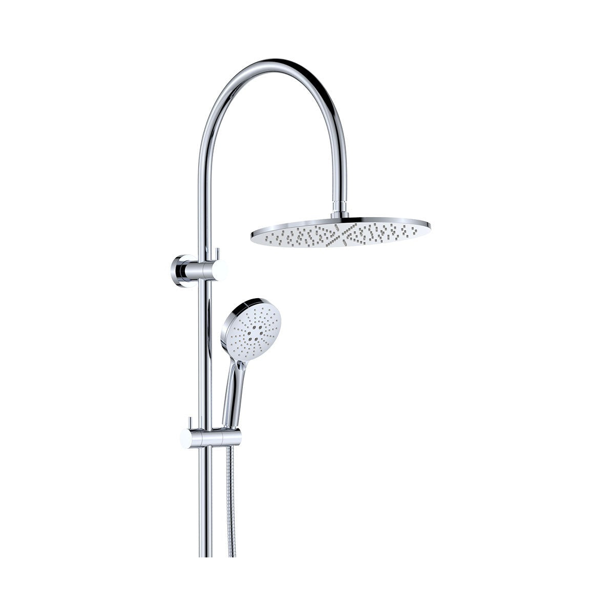 Empire Slim Curved Twin Shower in Chrome