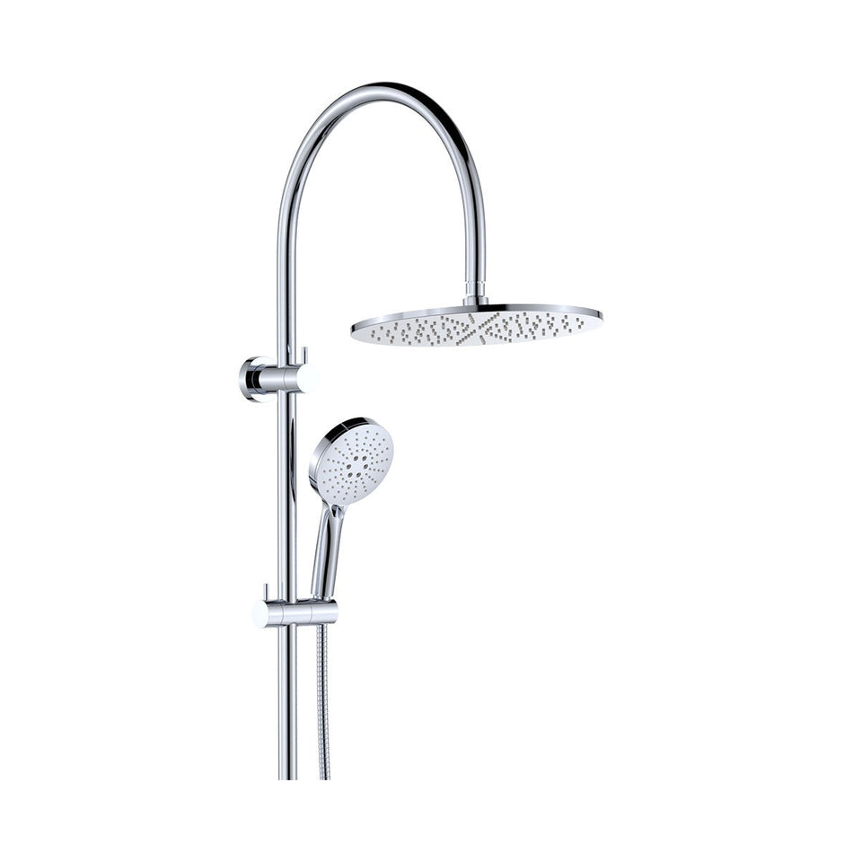 Empire Slim Curved Twin Shower in Chrome