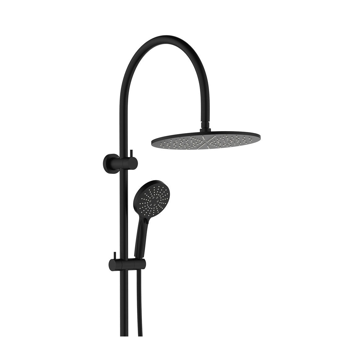 Empire Slim Curved Twin Shower in Matte Black