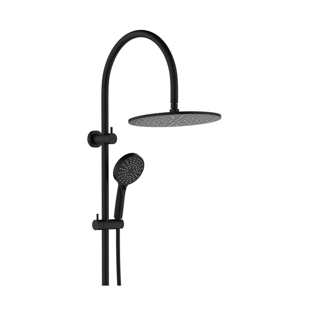 Empire Slim Curved Twin Shower in Matte Black