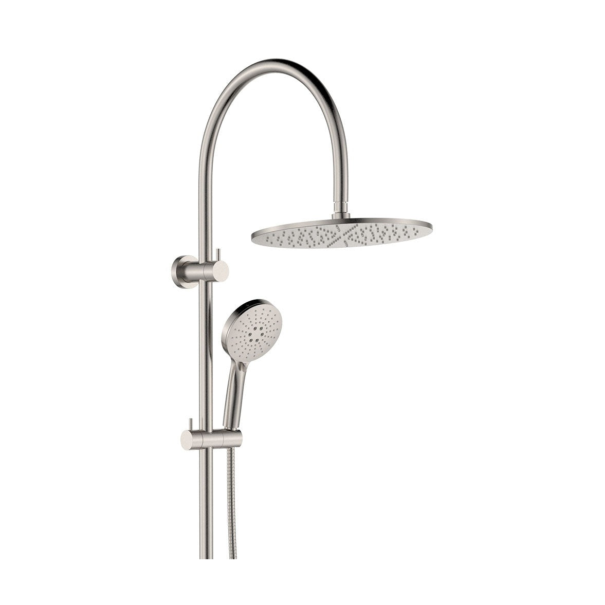 Empire Slim Curved Twin Shower in Brushed Nickel