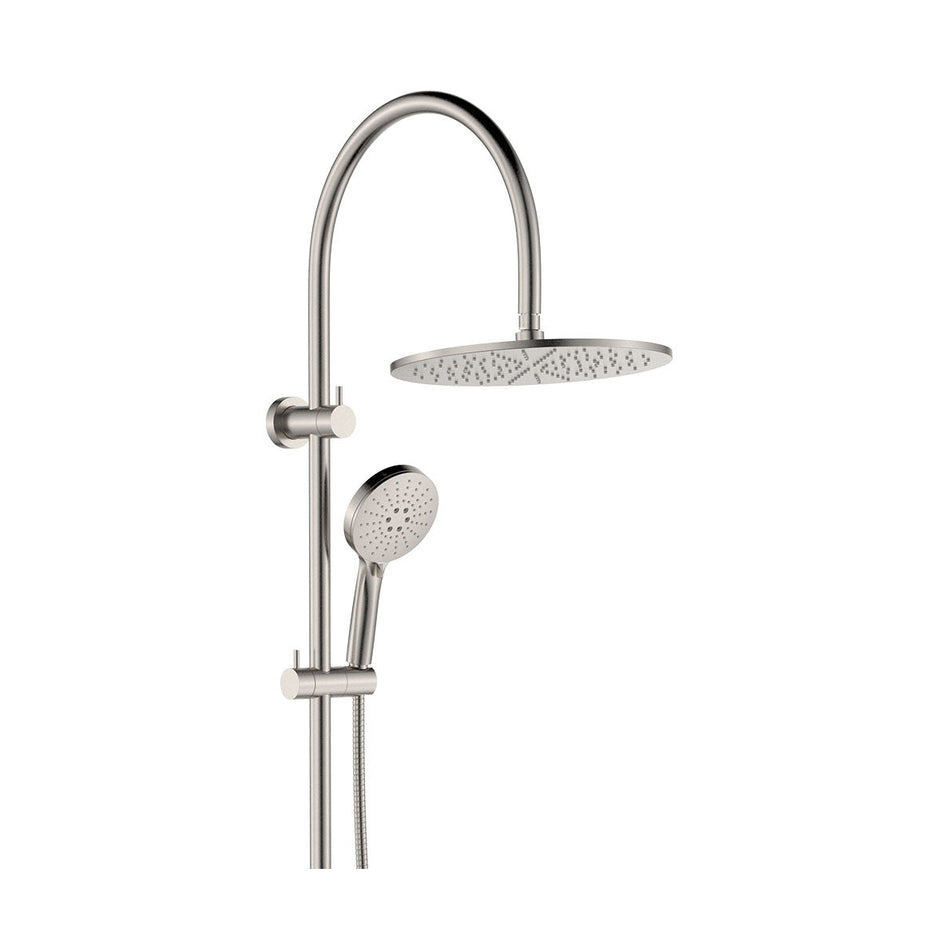 Empire Slim Curved Twin Shower in Brushed Nickel