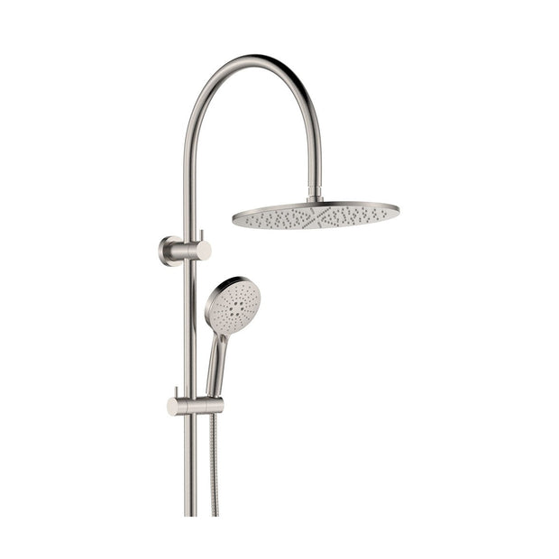 Empire Slim Curved Twin Shower in Brushed Nickel